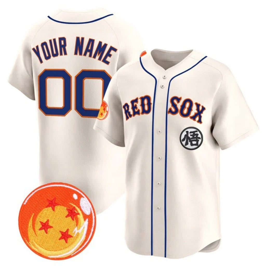 Custom Boston Red Sox x Dragon Ball Cream JEROMEN Vapor Premier Limited Jersey - All Stitched