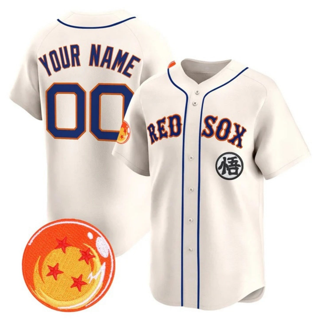 Custom Boston Red Sox x Dragon Ball Cream JEROMEN Vapor Premier Limited Jersey - All Stitched