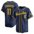 Milwaukee Brewers #11 Jackson Chourio Navy JEROMEN Alternate 2 Limited Jersey