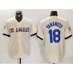 Los Angeles Dodgers #18 Yoshinobu Yamamoto Cream JEROMEN 2024 City Connect Limited Stitched Jersey