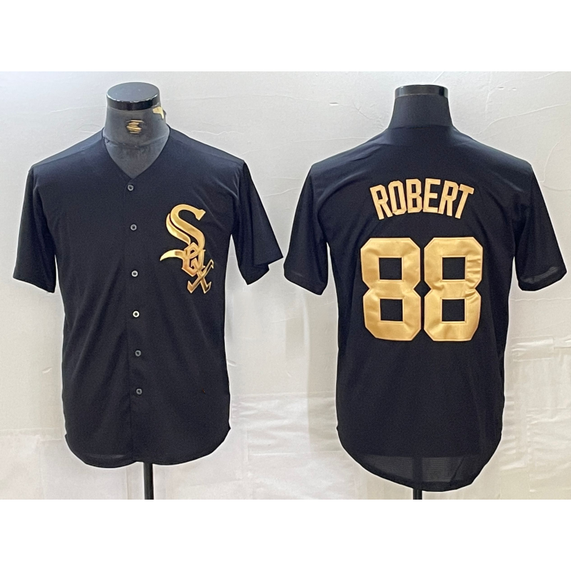 Chicago White Sox #88 Luis Robert Black Gold JEROMEN Cool Base Stitched Jersey