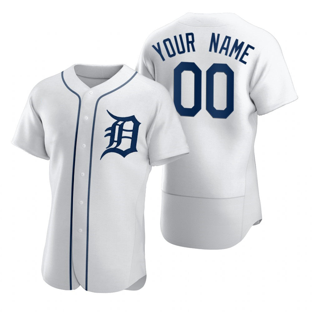 Custom Detroit Tigers White JEROMEN 2020 Stitched Flex Base Jersey