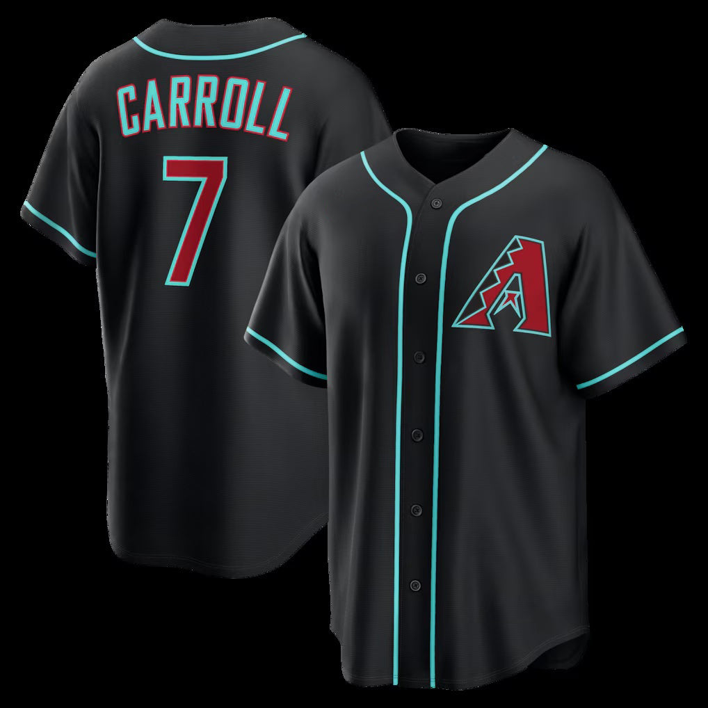 Arizona Diamondbacks #7 Corbin Carroll Black JEROMEN Alternate Replica Jersey