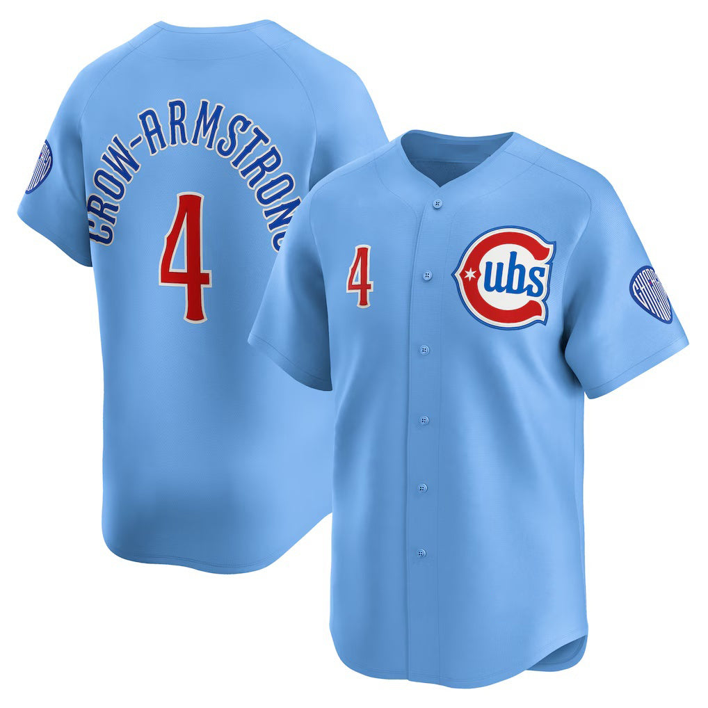 Chicago Cubs #4 Pete Crow-Armstrong Light Blue JEROMEN Alternate Limited Player Jersey
