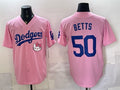 Los Angeles Dodgers #50 Mookie Betts Pink JEROMEN 2025 Hello Kitty Vapor Limited Stitched Jersey 2