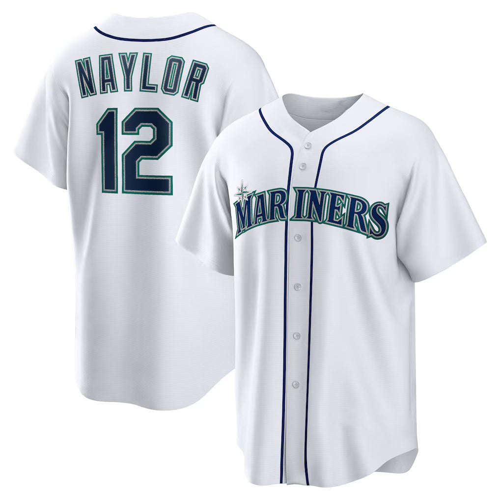 Seattle Mariners #12 Josh Naylor White JEROMEN Home Replica Jersey