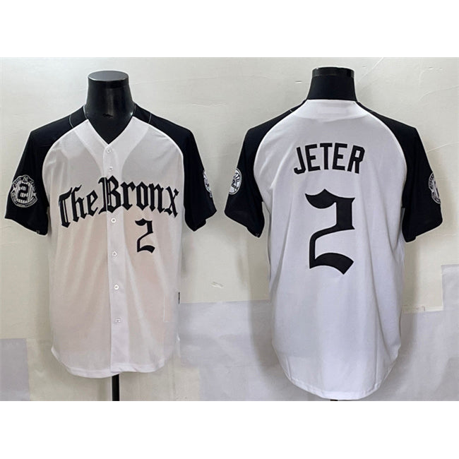 New York Yankees #2 Derek Jeter White Black JEROMEN 'Gothic Legacy Edition' Vapor Premier Limited Stitched Jersey