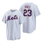 New York Mets #23 Javier Baez White JEROMEN Replica Home Jersey