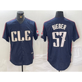 Cleveland Guardians #57 Shane Bieber Navy JEROMEN 2024 City Connect Limited Stitched Jersey