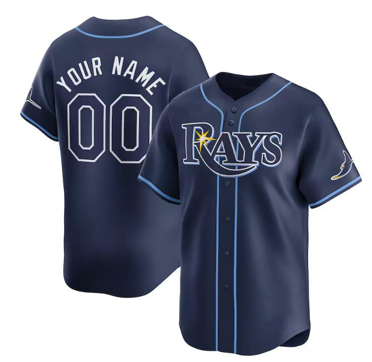 Custom Tampa Bay Rays Active Player Navy JEROMEN Away Limited Stitched Jersey