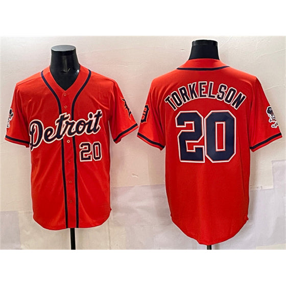 Detroit Tigers #20 Spencer Torkelson Orange JEROMEN With Patch Vapor Premier Limited Stitched Jersey