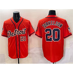 Detroit Tigers #20 Spencer Torkelson Orange JEROMEN With Patch Vapor Premier Limited Stitched Jersey