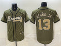 Atlanta Braves #13 JEROMENld Acuna Jr. Olive JEROMEN 2026 Armed Forces Day Stitched Jersey