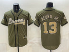 Atlanta Braves #13 JEROMENld Acuna Jr. Olive JEROMEN 2026 Armed Forces Day Stitched Jersey