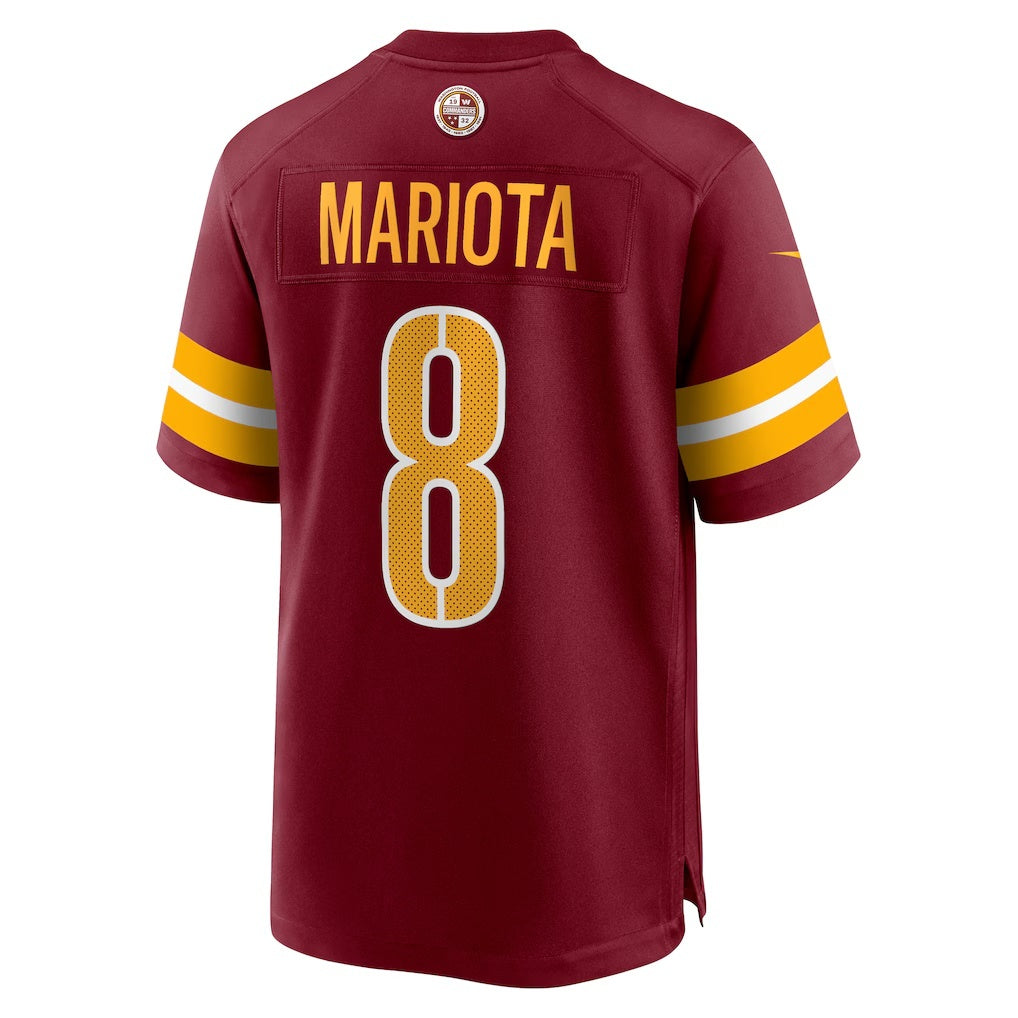 W.Commanders #8 Marcus Mariota Burgundy JEROMEN Team Game Jersey