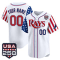 Custom Tampa Bay Rays America 250 Edition Vapor Premier Limited White JEROMEN Stitched Jerseys
