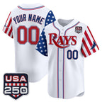 Custom Tampa Bay Rays America 250 Edition Vapor Premier Limited White JEROMEN Stitched Jerseys