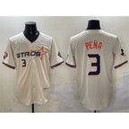 Houston Astros #3 Jeremy Pena Cream JEROMEN 2025 City Connect With Texas Patch Limited Stitched Jersey