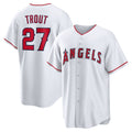 Los Angeles Angels #27 Mike Trout White JEROMEN Home Replica Player Name Jersey