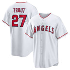 Los Angeles Angels #27 Mike Trout White JEROMEN Home Replica Player Name Jersey