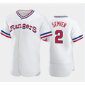 Texas Rangers #2 Marcus Semien White JEROMEN Throwback Stitched Flex Base Jersey