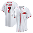 Cincinnati Reds #7 Spencer Steer White JEROMEN Home Replica Jersey