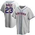 New York Mets #23 Javier Baez Gray JEROMEN Replica Jersey