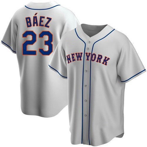 New York Mets #23 Javier Baez Gray JEROMEN Replica Jersey