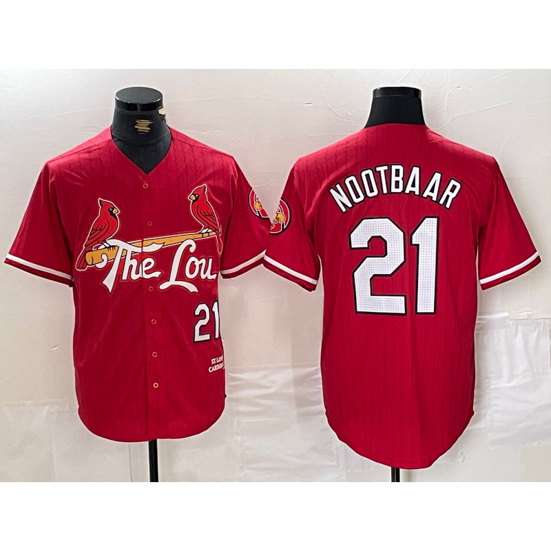 St. Louis Cardinals #21 Lars Nootbaar Red JEROMEN 2024 City Connect Limited Stitched Jersey