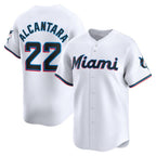 Miami Marlins #22 Sandy Alcantara White JEROMEN Home Limited Player Jersey