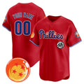 Custom Philadelphia Phillies x Dragon Ball Red JEROMEN Vapor Premier Limited Jersey - All Stitched