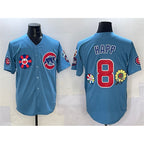 Chicago Cubs #8 Ian Happ Blue JEROMEN 2025 Tokyo Series 2nd Alternate Limited Stitched Jersey