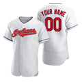 Custom Cleveland Indians White JEROMEN 2020 Stitched Flex Base Jersey