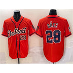 Detroit Tigers #28 Javier B¨¢ez Orange JEROMEN With Patch Vapor Premier Limited Stitched Jersey