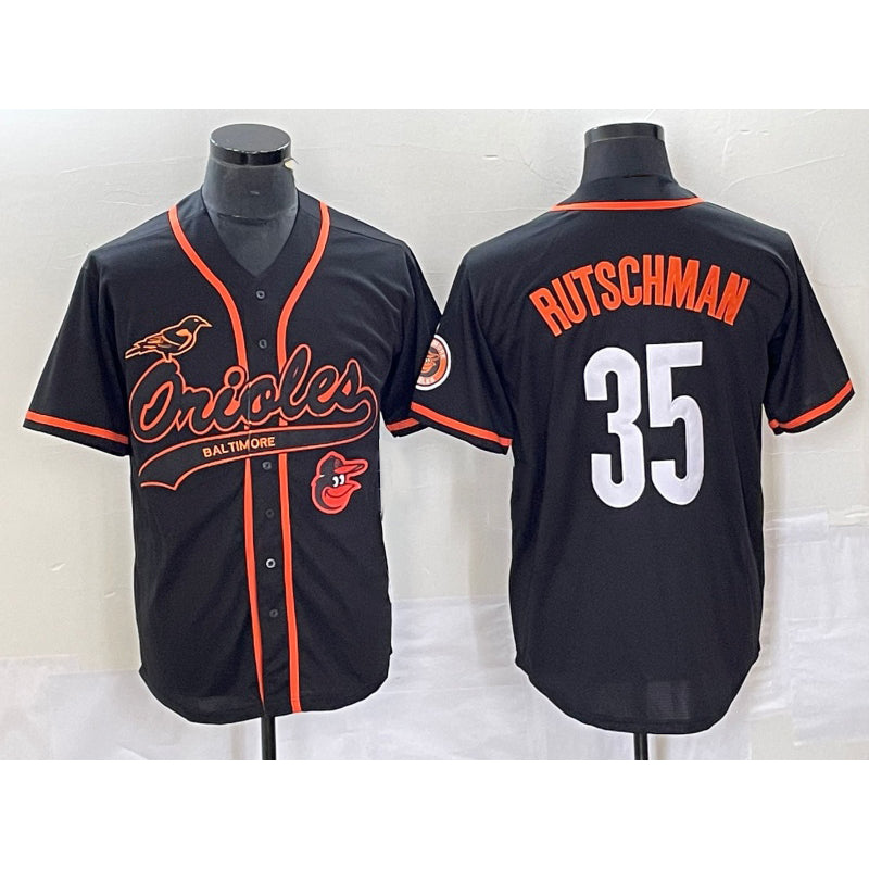 Baltimore Orioles #35 Adley Rutschman Black JEROMEN With Patch Cool Base Stitched Jersey