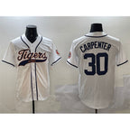 Detroit Tigers #30 Kerry Carpenter White JEROMEN With Patch Cool Base Stitched Jersey