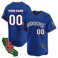 Custom Los Angeles Dodgers Mexico California Patch Vapor Premier Limited Jersey V3 ¨C Royal JEROMEN