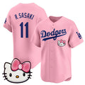 Los Angeles Dodgers #11 Roki Sasaki Pink JEROMEN 2025 Hello Kitty Vapor Limited Stitched Jersey