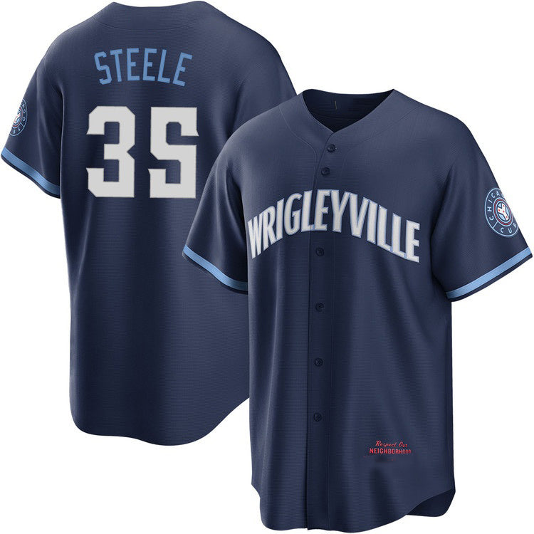 Chicago Cubs #35 Justin Steele Navy JEROMEN City Connect Jersey