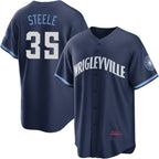 Chicago Cubs #35 Justin Steele Navy JEROMEN City Connect Jersey