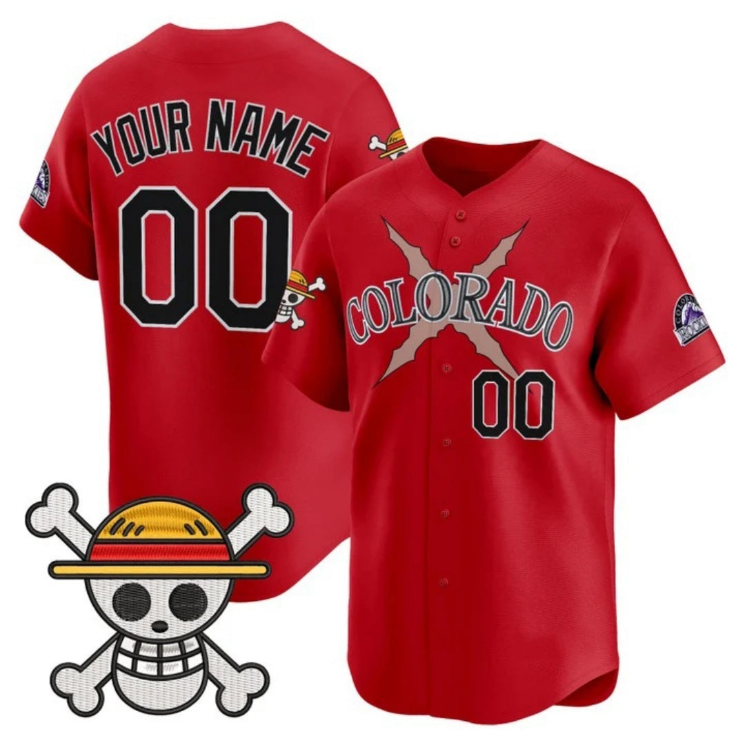 Custom Colorado Rockies x One Piece Red JEROMEN Vapor Premier Limited Jersey - Stitched