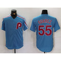 Philadelphia Phillies #55 Ranger Su¨¢rez Blue JEROMEN Cool Base Stitched Jersey