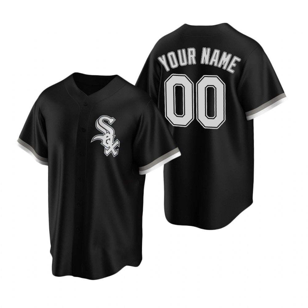 Custom Chicago White Sox Black JEROMEN Stitched Cool Base Jersey