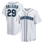 Seattle Mariners #29 Cal Raleigh White JEROMEN Home Replica Player Jersey