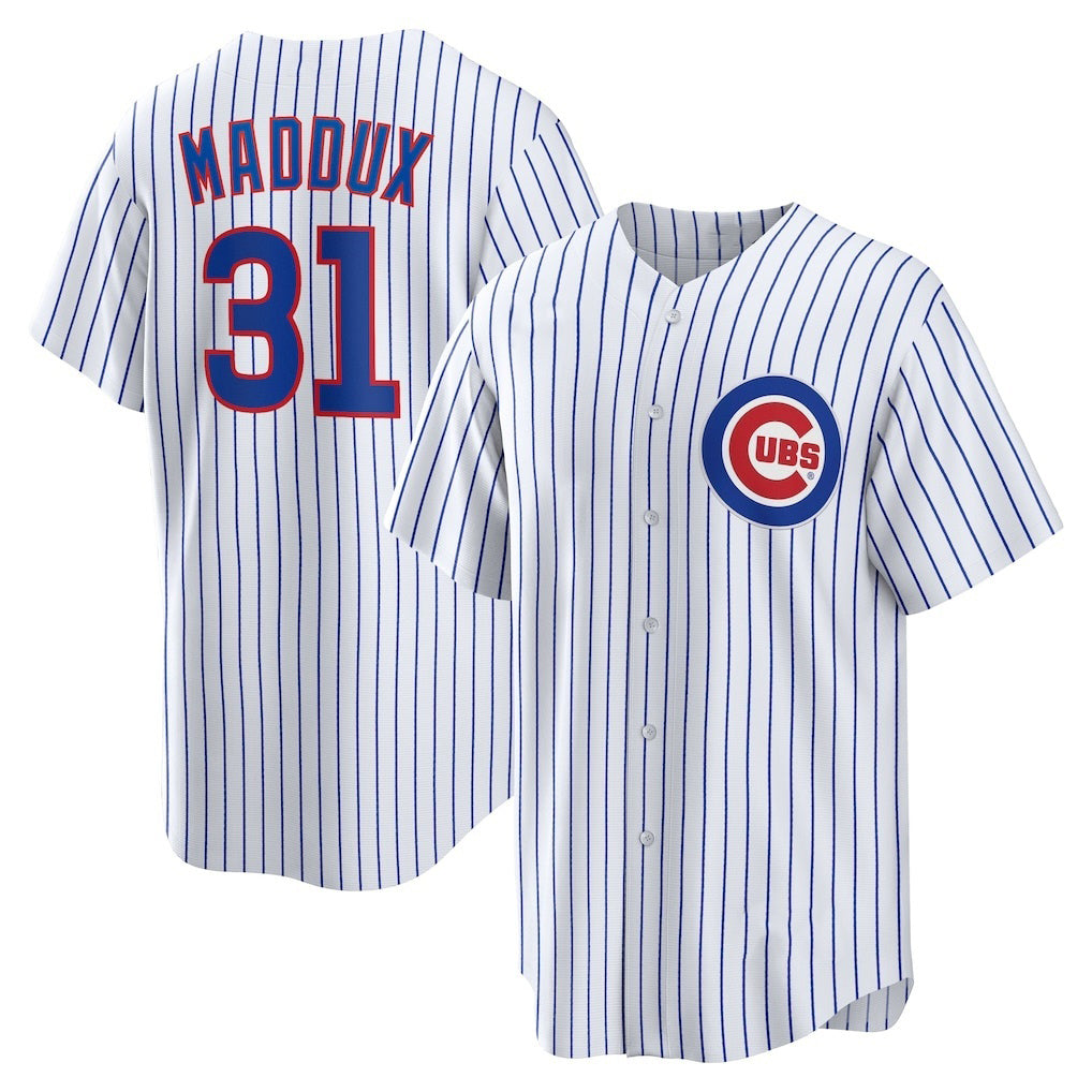 Chicago Cubs #31 Greg Maddux White JEROMEN Home Retired Player Replica Jersey