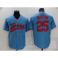 Minnesota Twins #25 Byron Buxton Light Blue JEROMEN Pullover Throwback Cooperstown Jersey