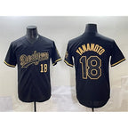 Los Angeles Dodgers #18 Yoshinobu Yamamoto Black Gold JEROMEN Limited Stitched Jersey 2