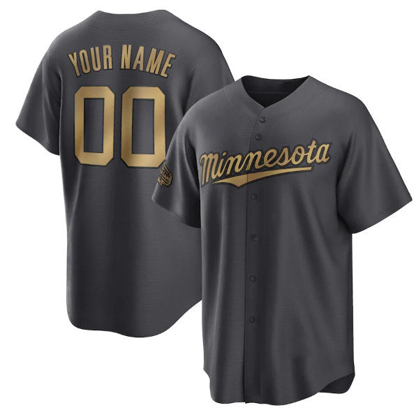 Custom Minnesota Twins Active Player Charcoal JEROMEN 2022 All-Star Cool Base Stitched Jersey
