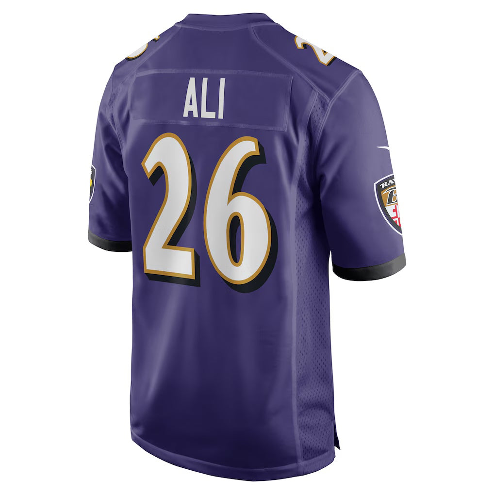 B.Ravens #26 Rasheen Ali Purple JEROMEN Team Game Jersey