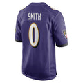 B.Ravens #0 Roquan Smith Purple JEROMEN Team Game Jersey
